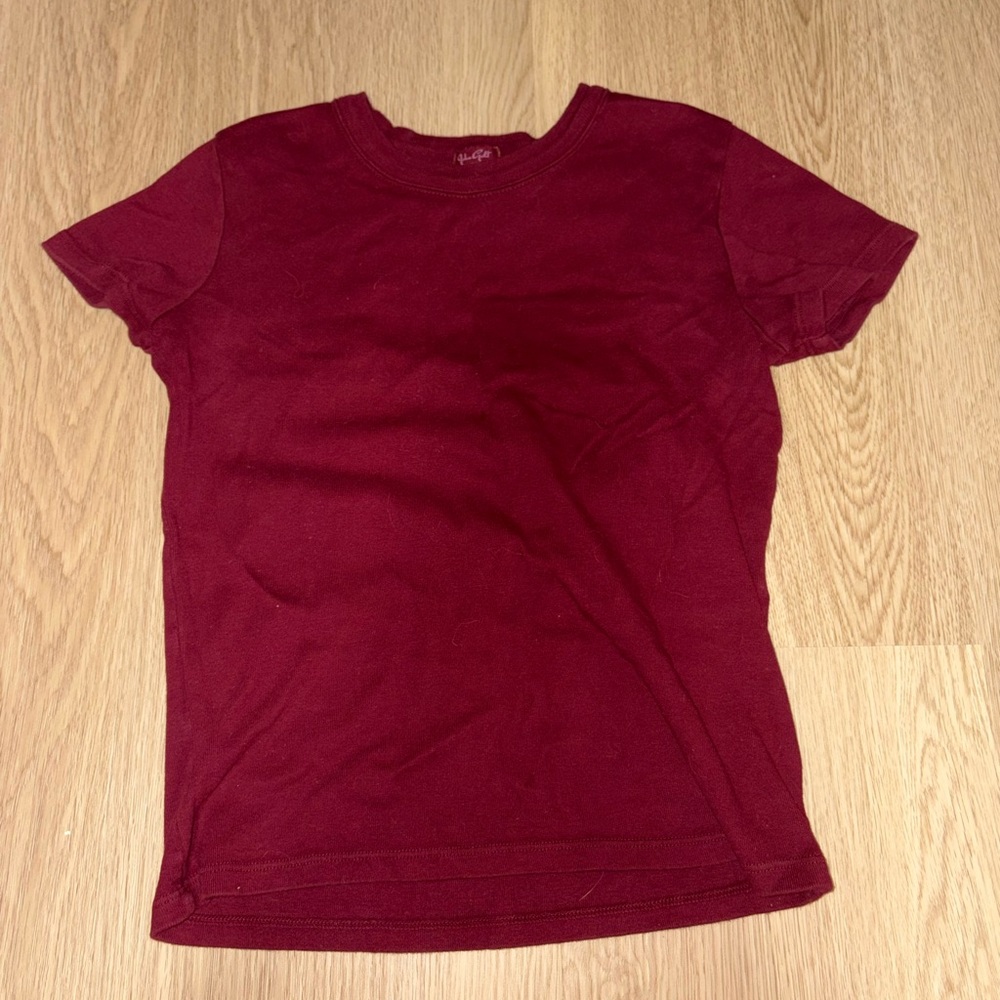 Brandy Melville Burgundy Baby Tee